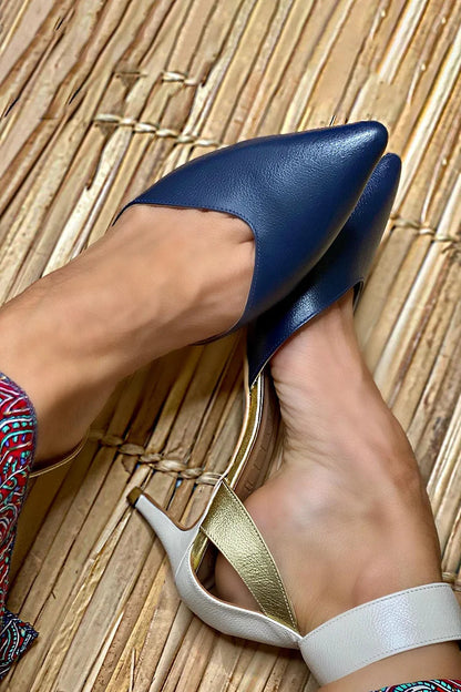 Vincenza slingback donna a punta con tacco sottile e cinturino alla caviglia, foto 1