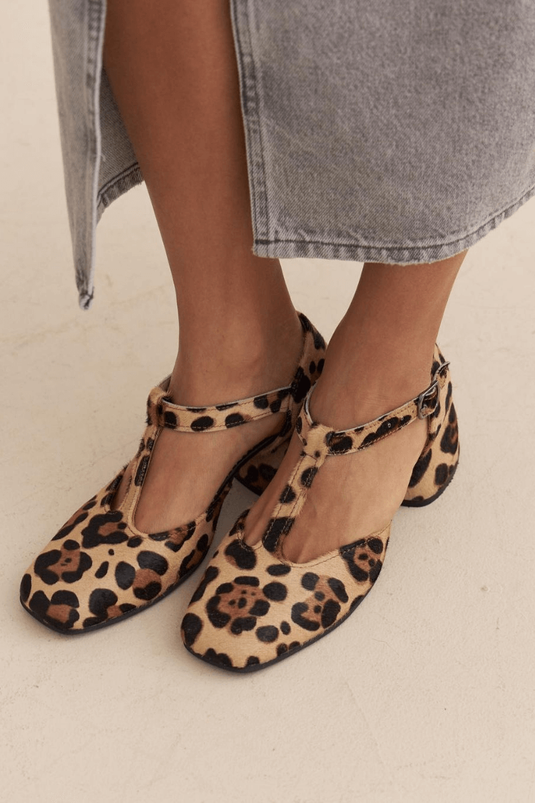 Virginia décolleté donna con stampa leopardata e cinturino a t, foto 1