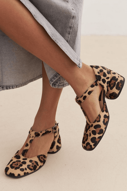 Virginia décolleté donna con stampa leopardata e cinturino a t, foto 2
