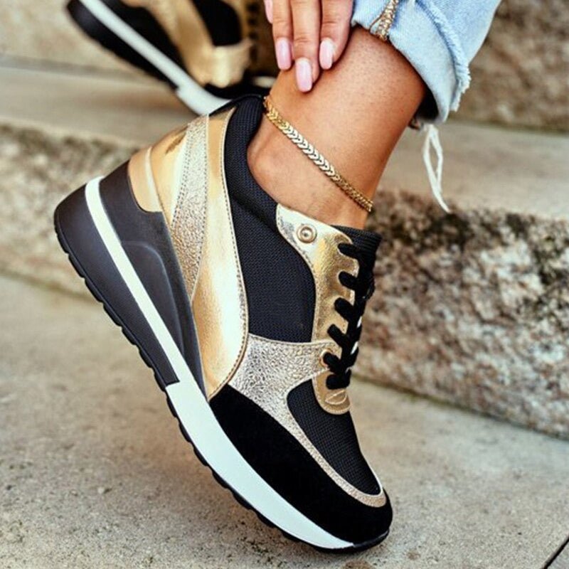 Vitalina sneakers donna con zeppa interna e lacci, foto 1
