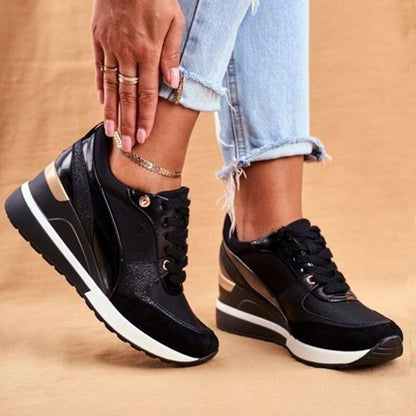 Vitalina sneakers donna con zeppa interna e lacci, foto 2