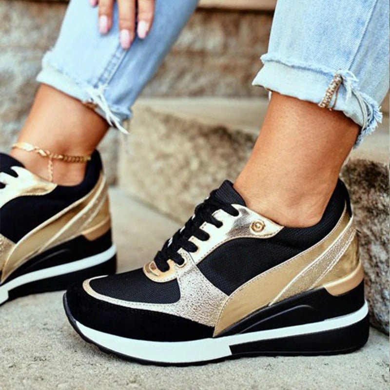 Vitalina sneakers donna con zeppa interna e lacci, foto 3