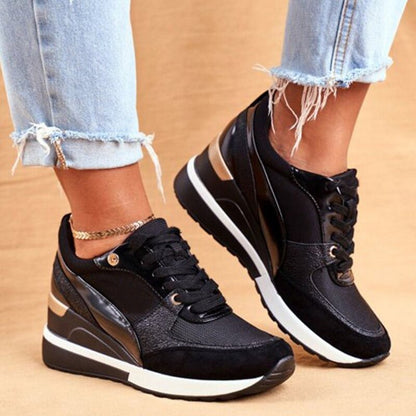 Vitalina sneakers donna con zeppa interna e lacci, foto 4