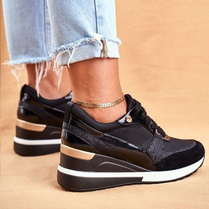 Vitalina sneakers donna con zeppa interna e lacci, foto 5