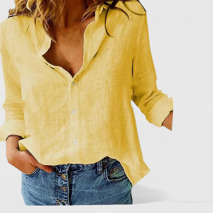 Fulvia | Blusa in lino con bottoni