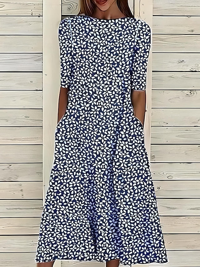 Rosanna | Abito midi floreale a linea ad A